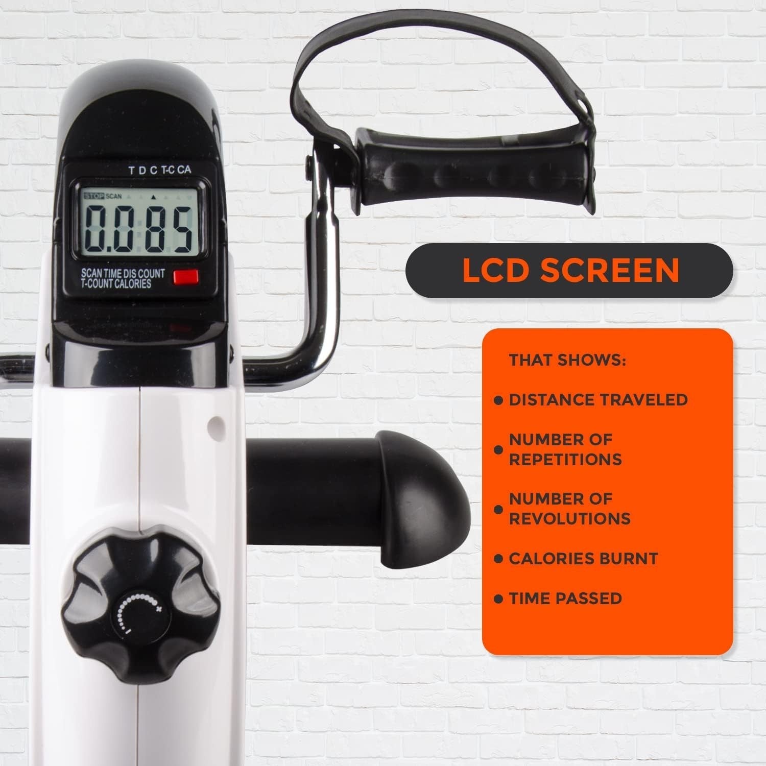 Portable Mini Pedal Bike Adjustable Tension LCD Seated Fitness