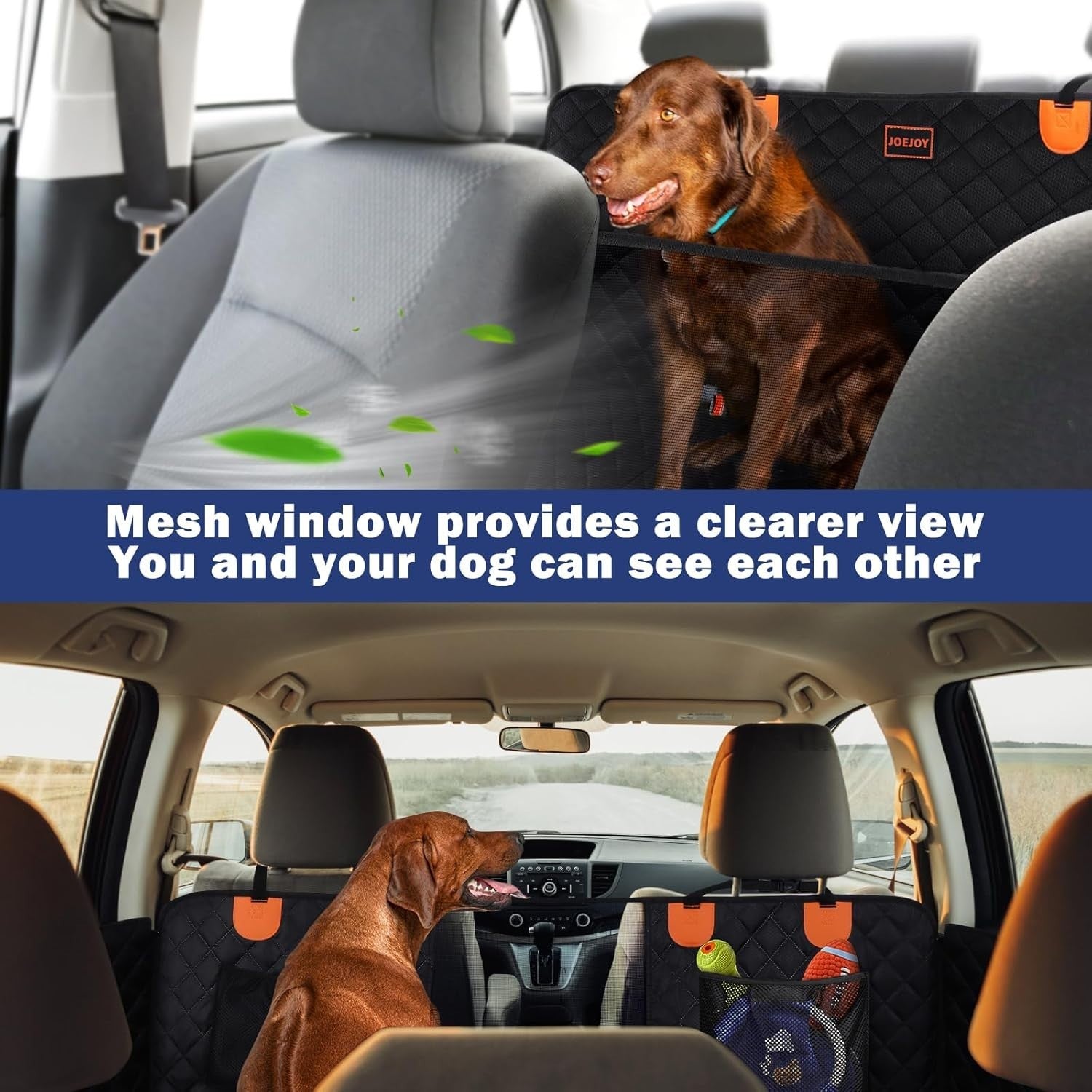 Dog Back Seat Extender Car Bed Waterproof Hard Bottom Non Slip Cover