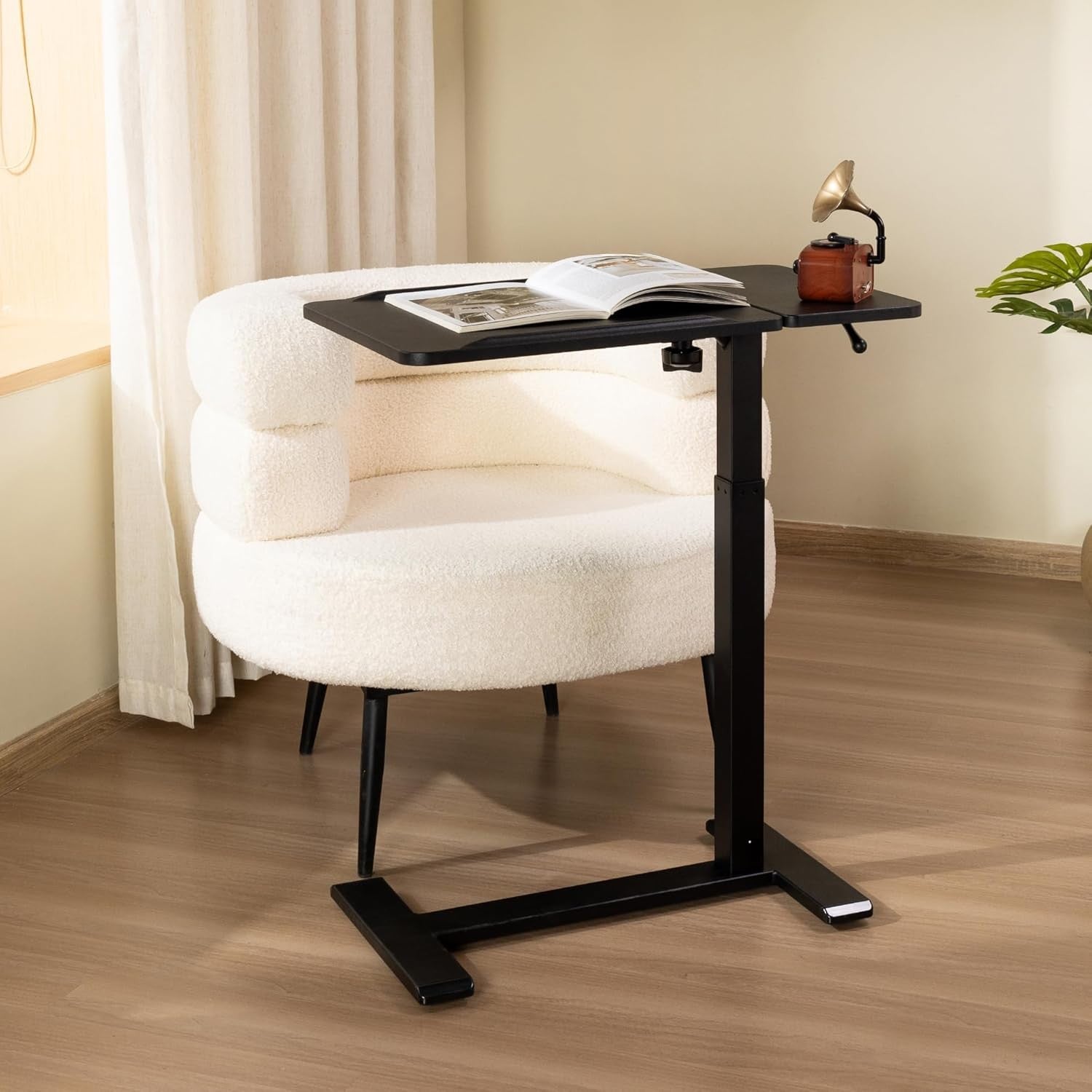 Overbed Laptop Table Height Adjustable Rolling Desk C Shape Tilt Top
