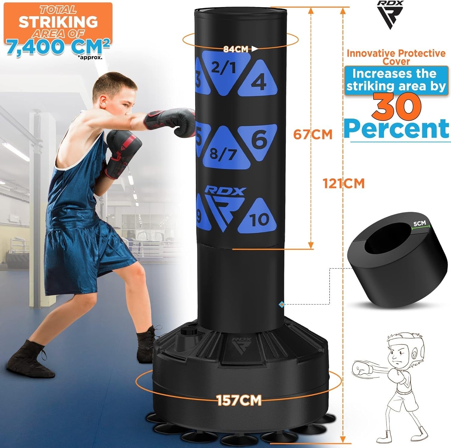 Kids Free Standing Kickboxing Punch Bag 4FT Heavy Duty Set