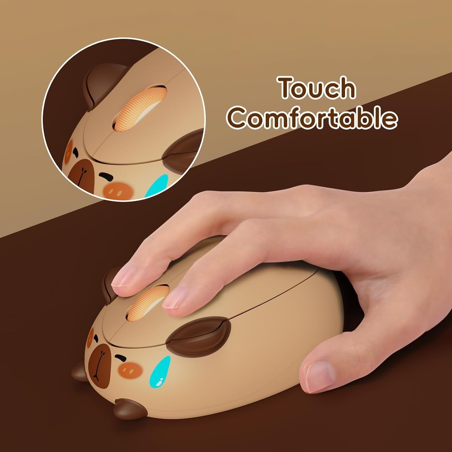 Cute Capybara Wireless Mouse 3200 DPI Bluetooth Silent PC