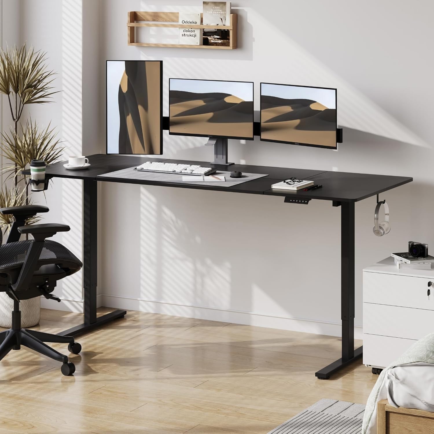 Large Electric Standing Desk 200x80cm Sit Stand Desk for Home Office