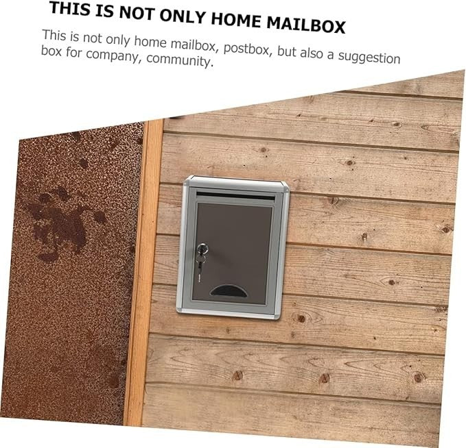 Lockable Wall Mounted Mailbox Set Metal Post Boxes for Home Office Security