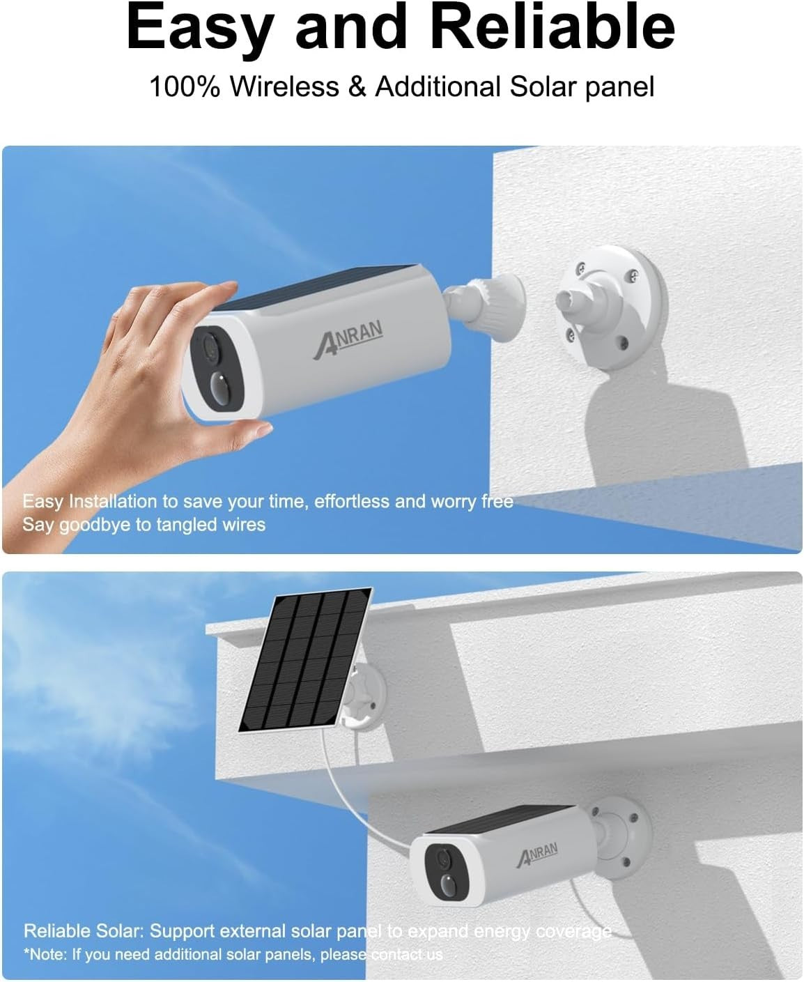 Wireless Solar Security Camera 2K Outdoor Color Night Vision PIR