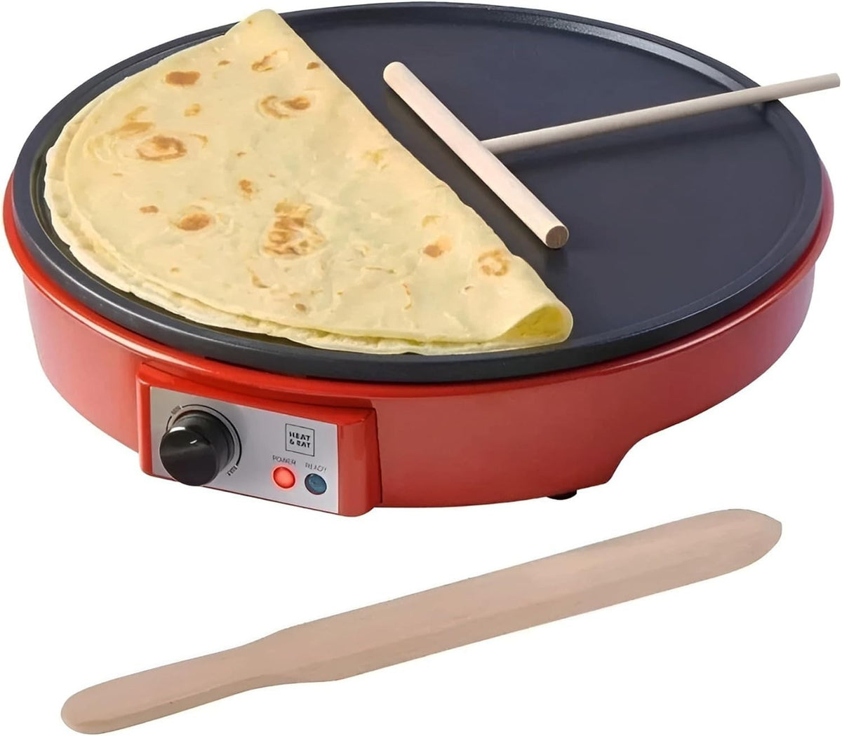 12" Non-Stick Electric Crepe & Pancake Maker 1000W w/ Temp Control