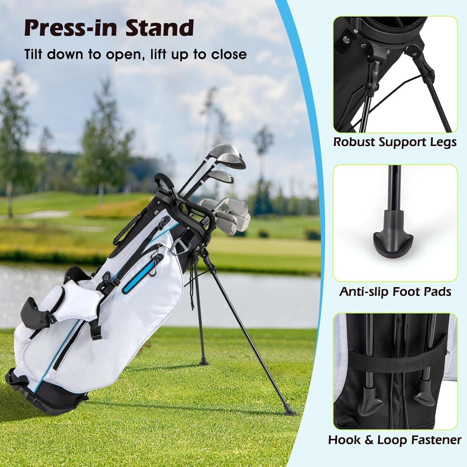 Right Hand Golf Club Set 12pc Woods Irons Wedge Putter Stand Bag