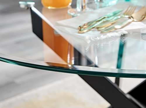 Round Glass Dining Table 120cm Matte Black + 4 Cappuccino Gold Chairs