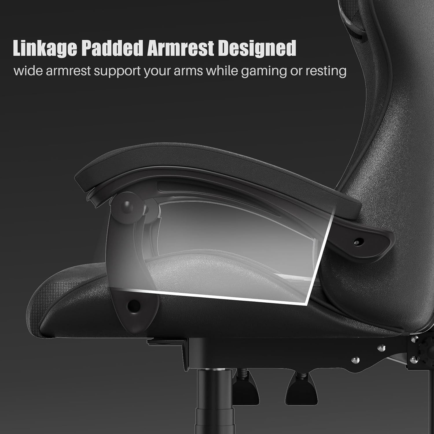 Ergonomic Gaming Chair Black Adjustable Office Chair Lumbar Support