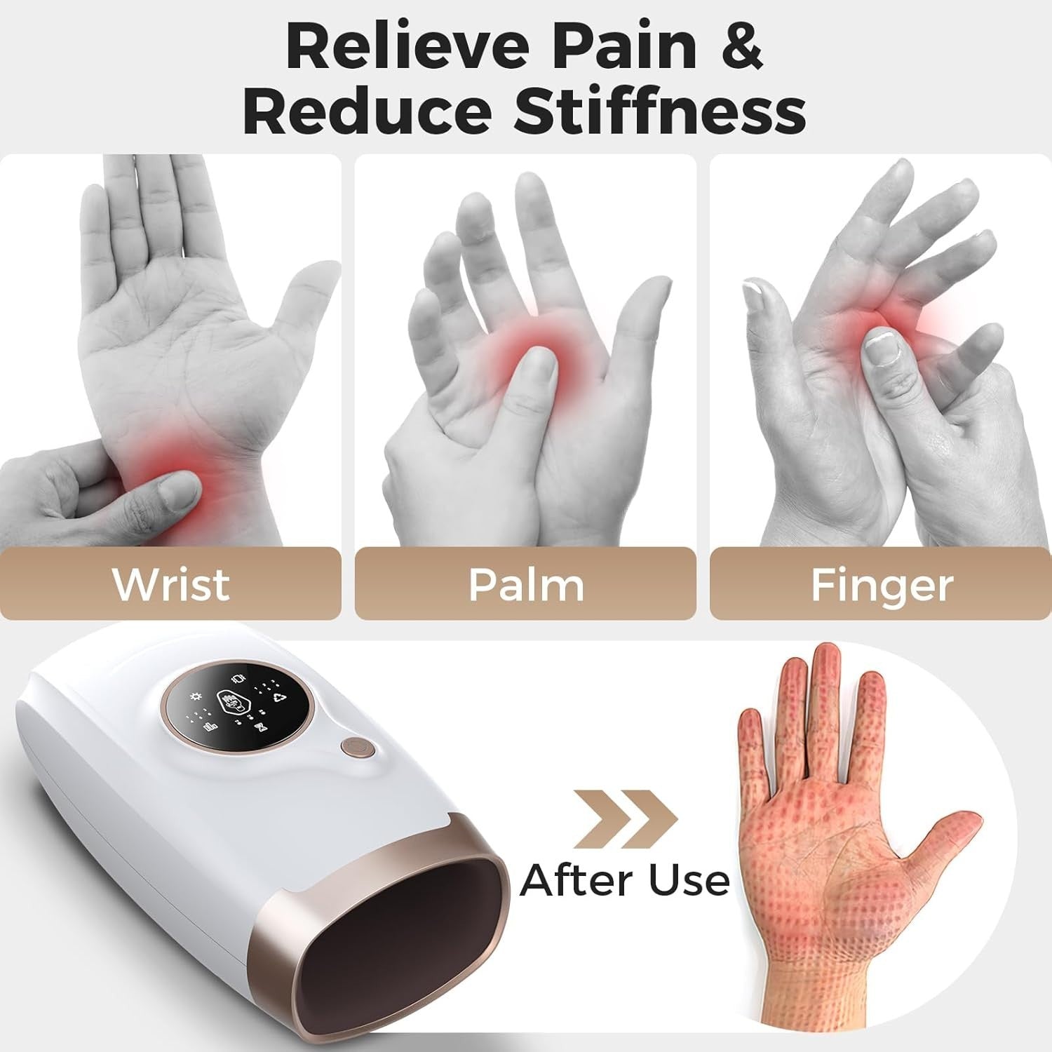 Hand Massager with Heat & Compression for Arthritis Pain Relief & Stiff Joints