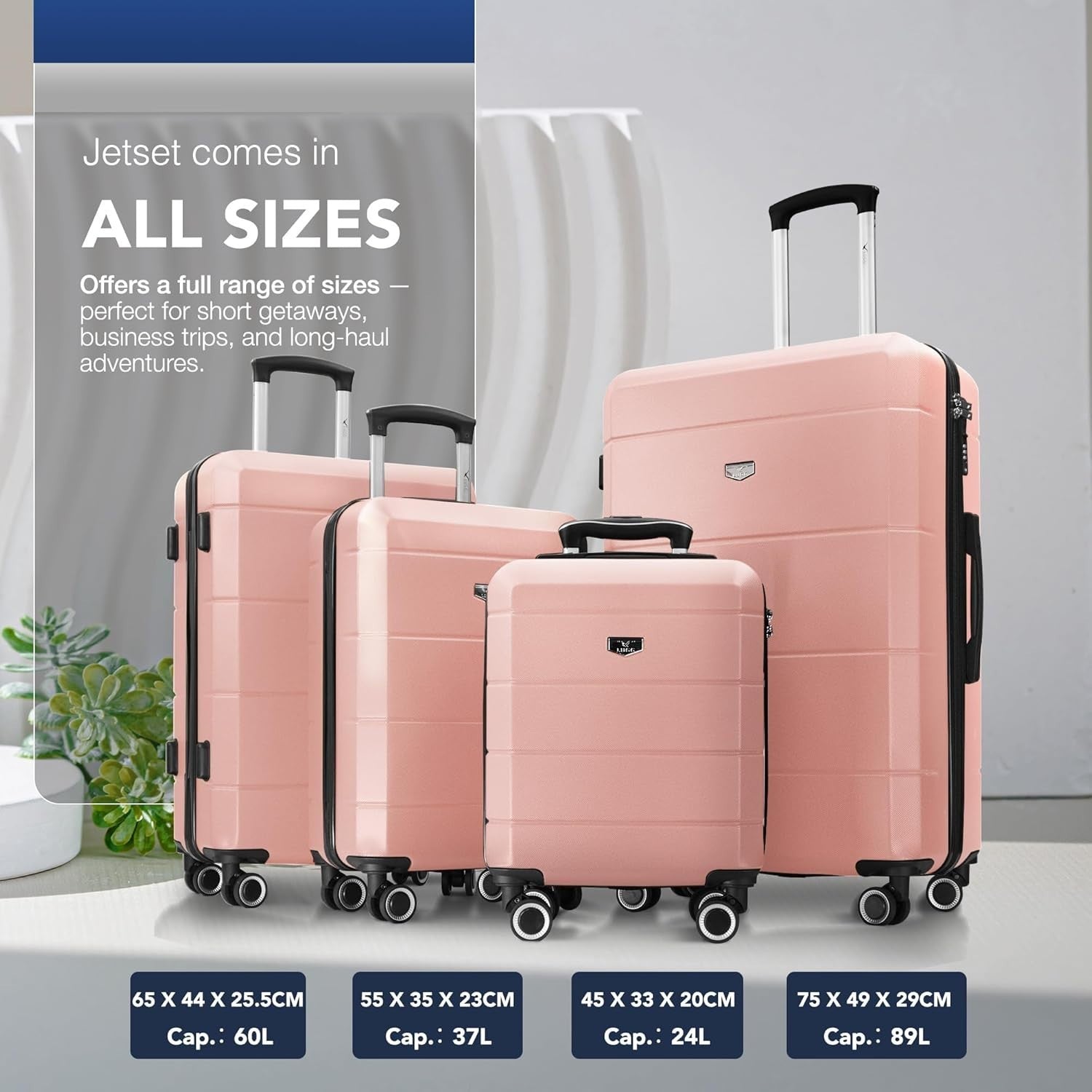 Large Checked Suitcase 28” ABS Hard Shell 4 Wheel Spinner TSA Lock
