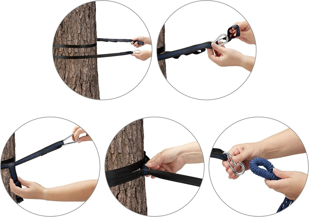 Blue-Green XXL Cotton Hammock for 2 Adults | Portable Indoor & Outdoor 272cm