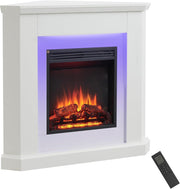 🔥 38” Corner Electric Fireplace Suite White LED Mood Light 2kW Heater
