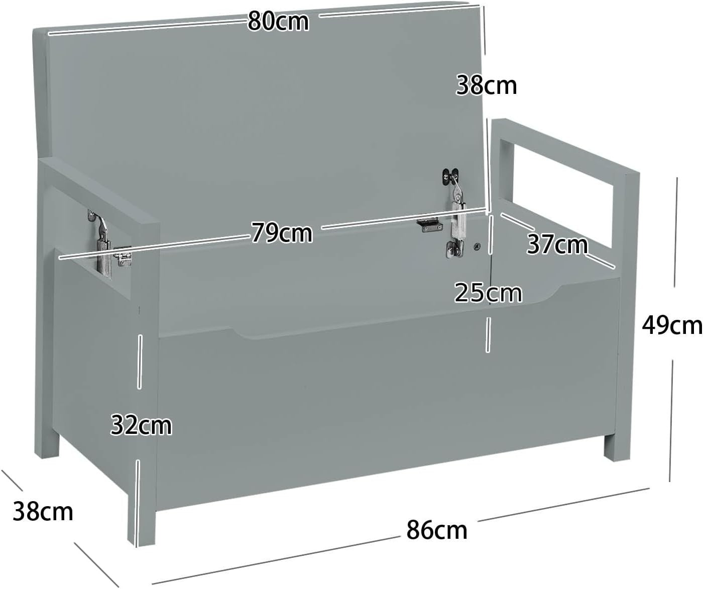 Shoe Bench with Cushion Seat Storage Shelf & Side Handle Modern Hallway Unit