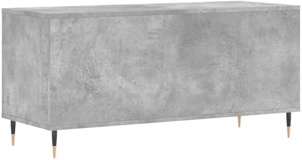 Vinyl Record Storage Cabinet Turntable Stand Organizer Concrete Grey