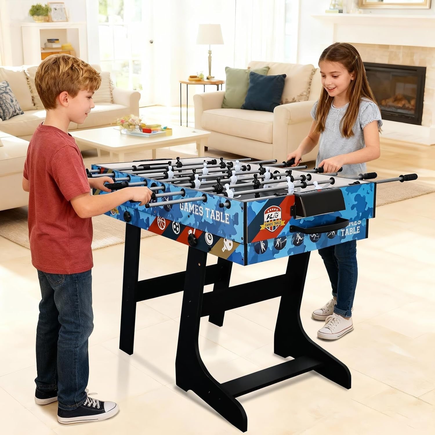 4FT 5 in 1 Multi Game Table Folding Sports Combo Kids Family Fun