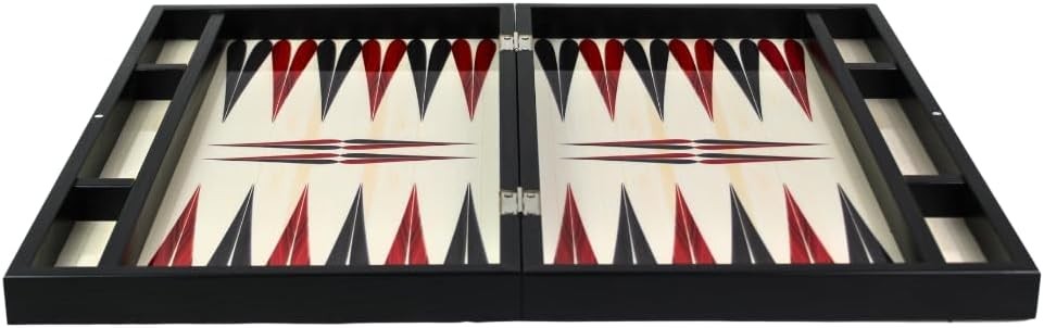 23” Wooden Backgammon Set White Design Large Foldable Luxury Board Game