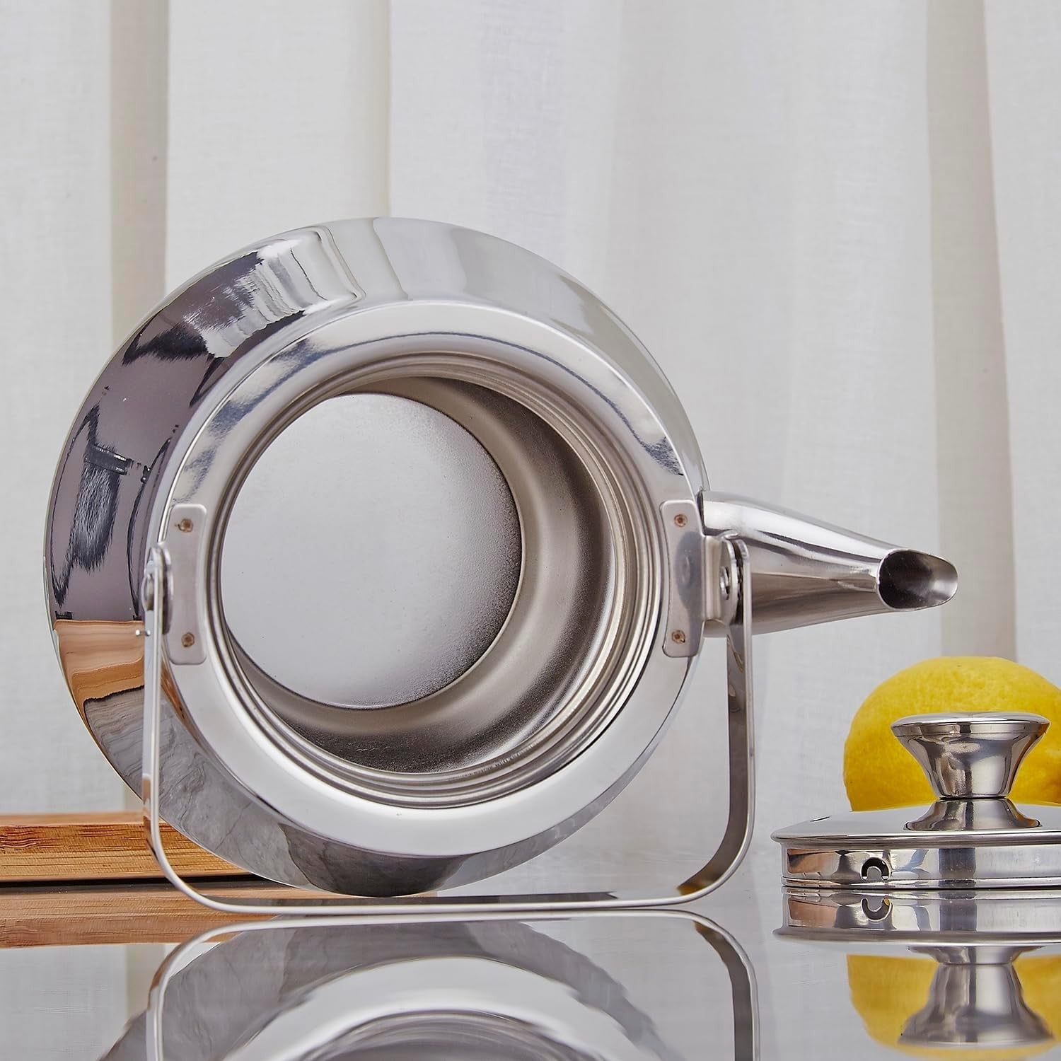 Stainless Steel Teapot 1.2L with Infuser Loose Leaf Tea Pot Silver