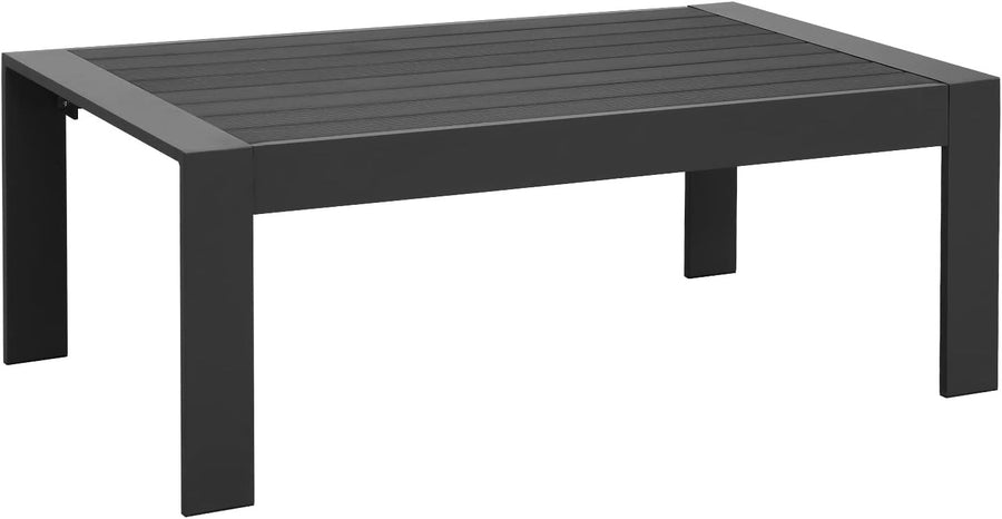 Aluminum Outdoor Coffee Table, Rectangle Patio Table Dark Grey 109x61cm