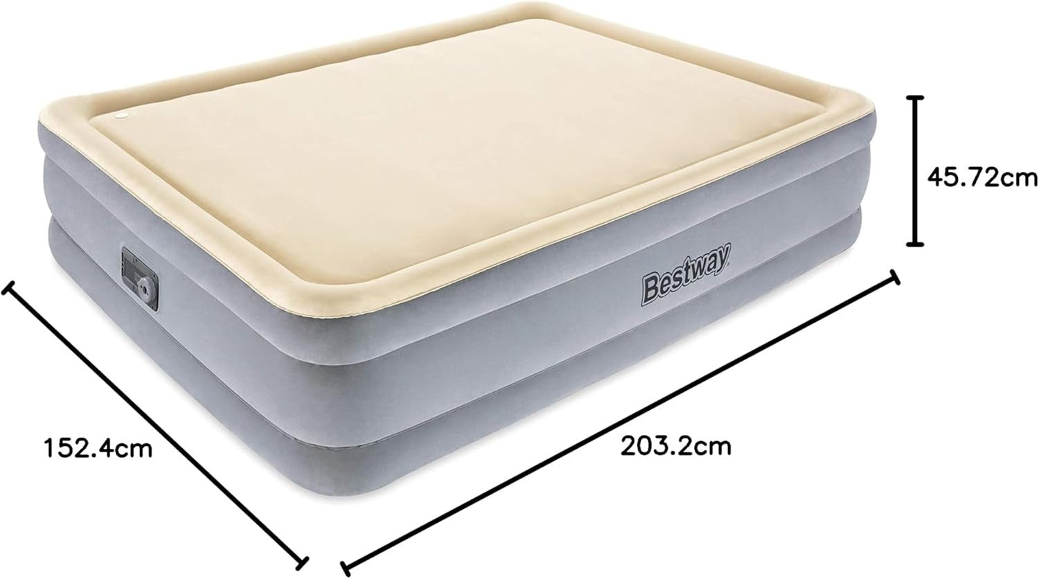 Queen Airbed 80"x60"x18" Inflatable Foam Top with Built-In AC Pump