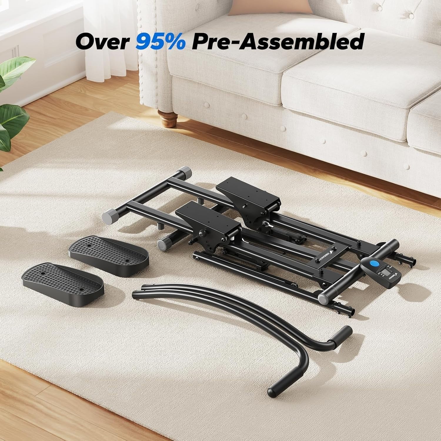 Foldable Stair Climber w/ Synchronized Motion, LCD Tracker & Adjustable Pedals