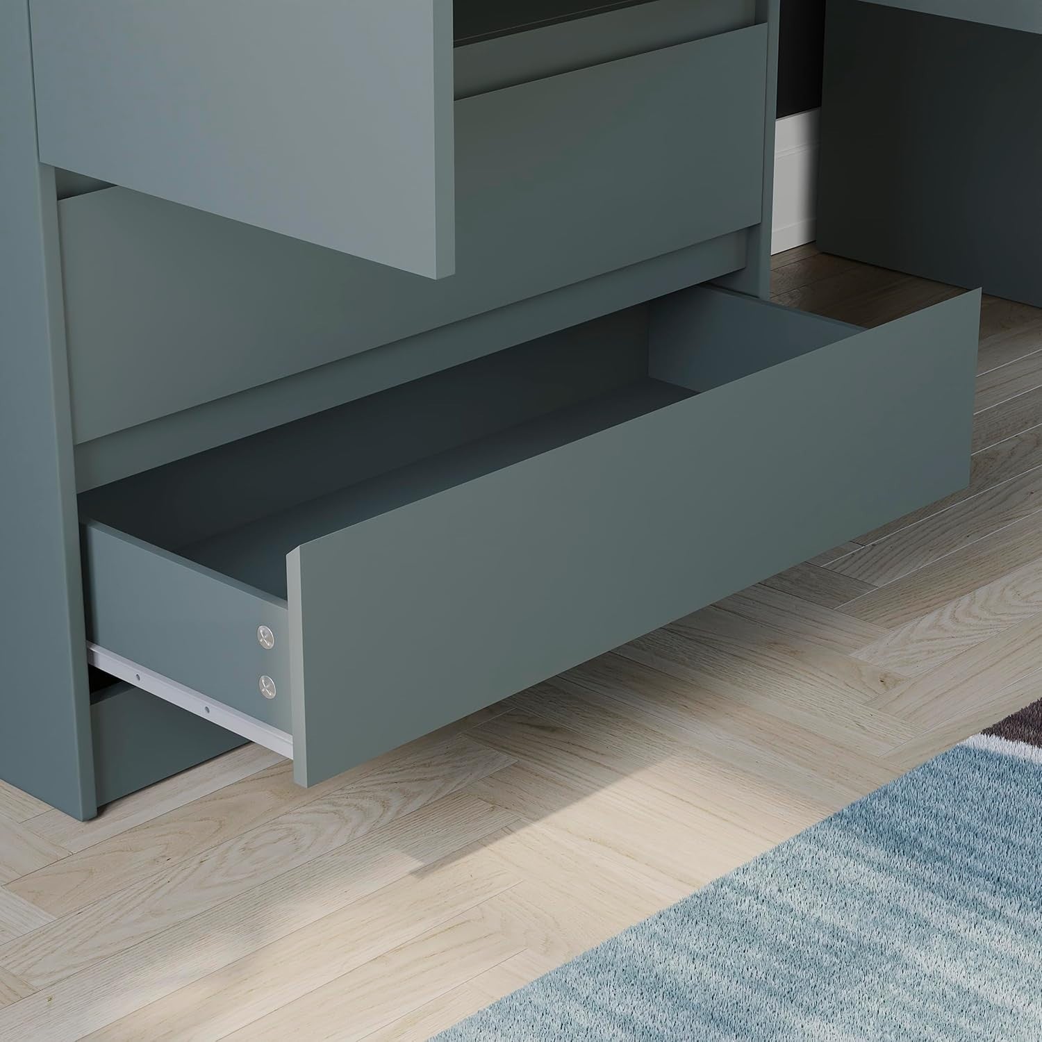 Modern 2 Door Wardrobe with 2 Drawers | Durable Storage & Magnetic Latch