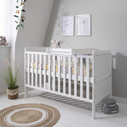 3in1 Mini Cot Bed with Drawer Toddler Sofa Adjustable Height Wooden Frame White