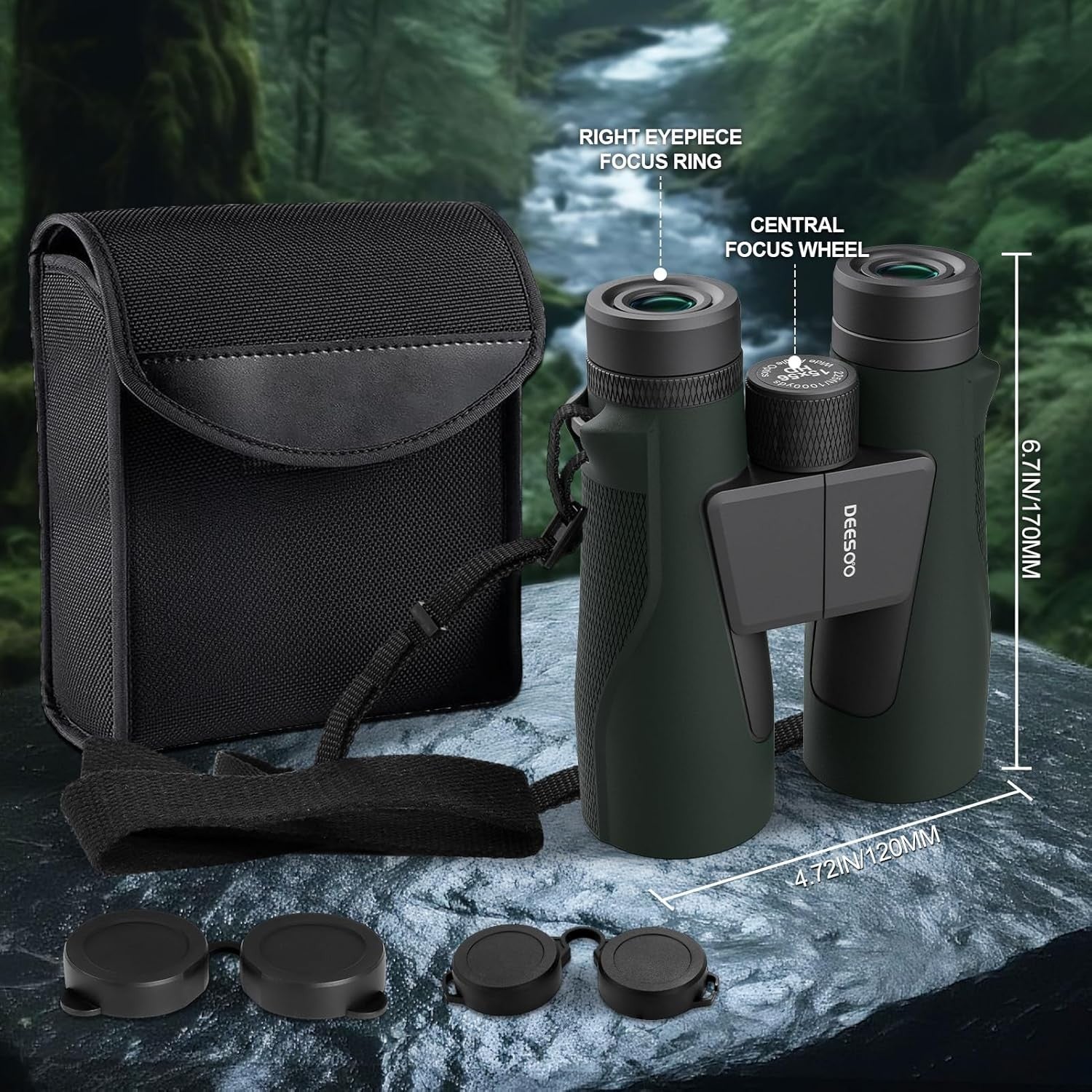 15x56 High Power Binoculars HD Long-Range Waterproof Birdwatching Travel Optics
