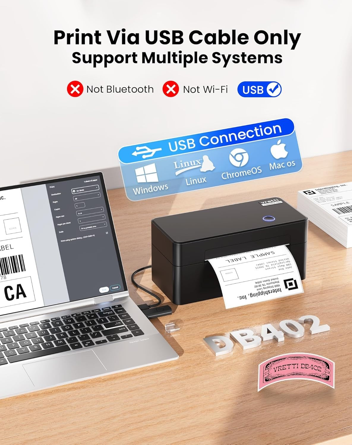 4x6 Thermal Shipping Label Printer USB for eBay Amazon