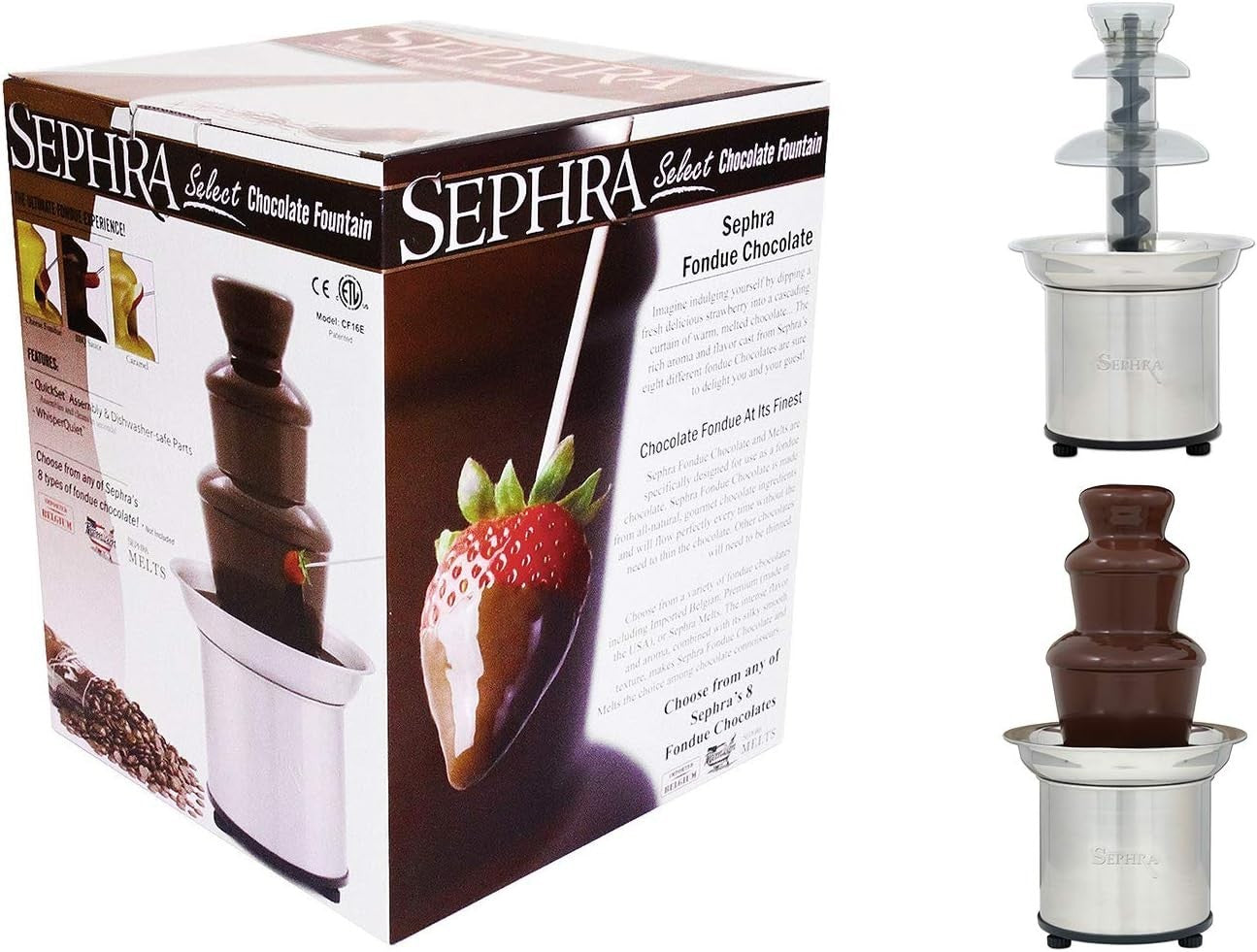 16 Inch Chocolate Fountain Machine Electric Fondue Stainless Steel