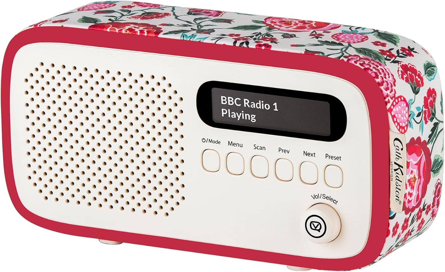 DAB Digital Radio Bluetooth Rechargeable Alarm Clock Floral Portable