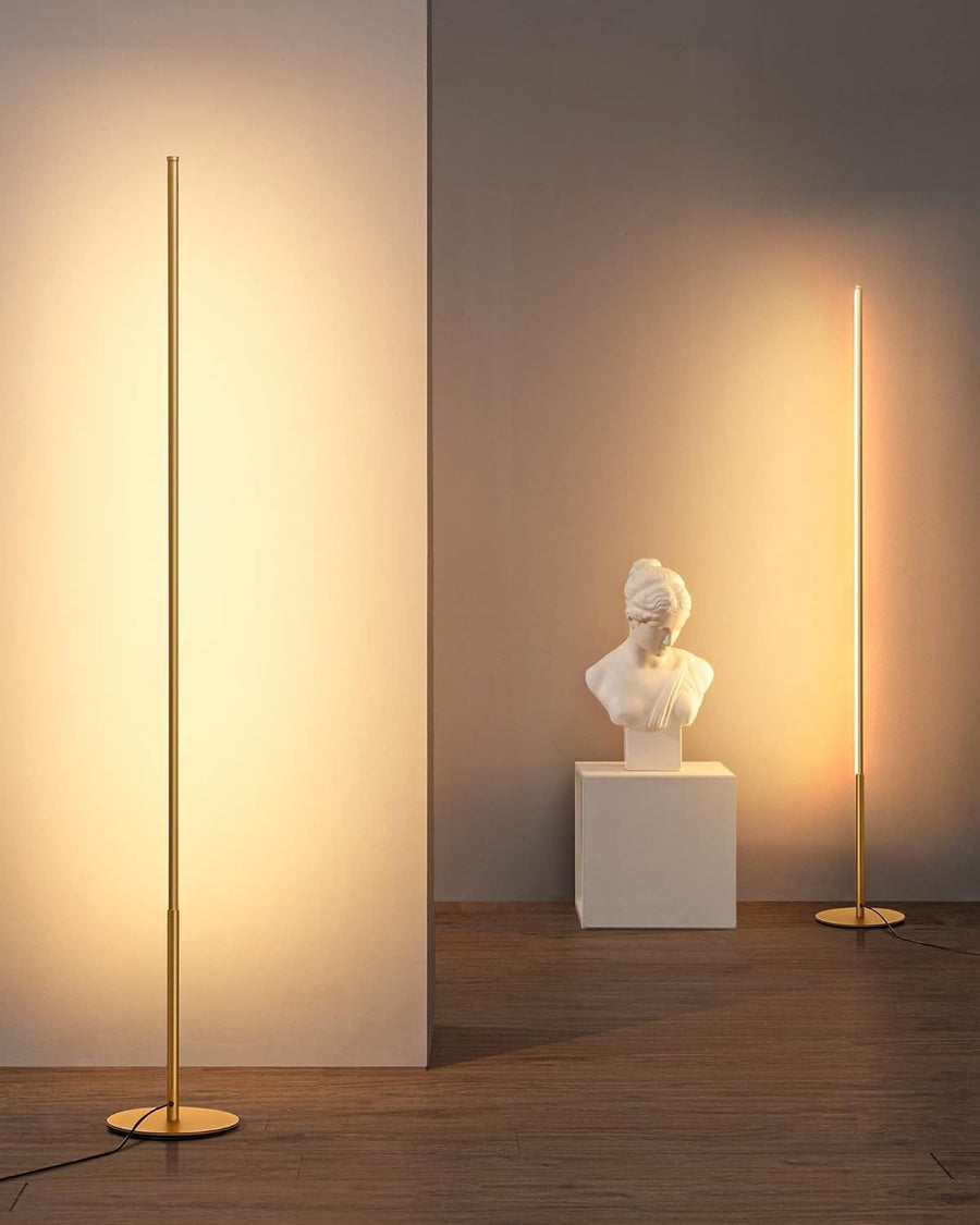 2 Pack Dimmable LED Floor Lamp 57.5" Slim Standing Light Warm White
