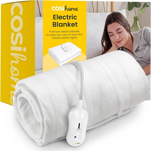 Double Electric Heated Underblanket Soft Fleece 3 Heat Settings Washable