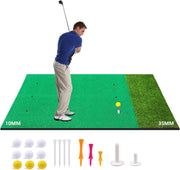 Golf Hitting Mat Practice Turf 5x4ft Indoor Outdoor Training Mat Set