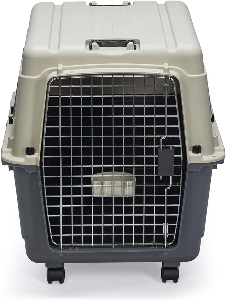 Lockable Durable Pet Travel Crate IATA Approved 81x56x59cm with Water Bowl