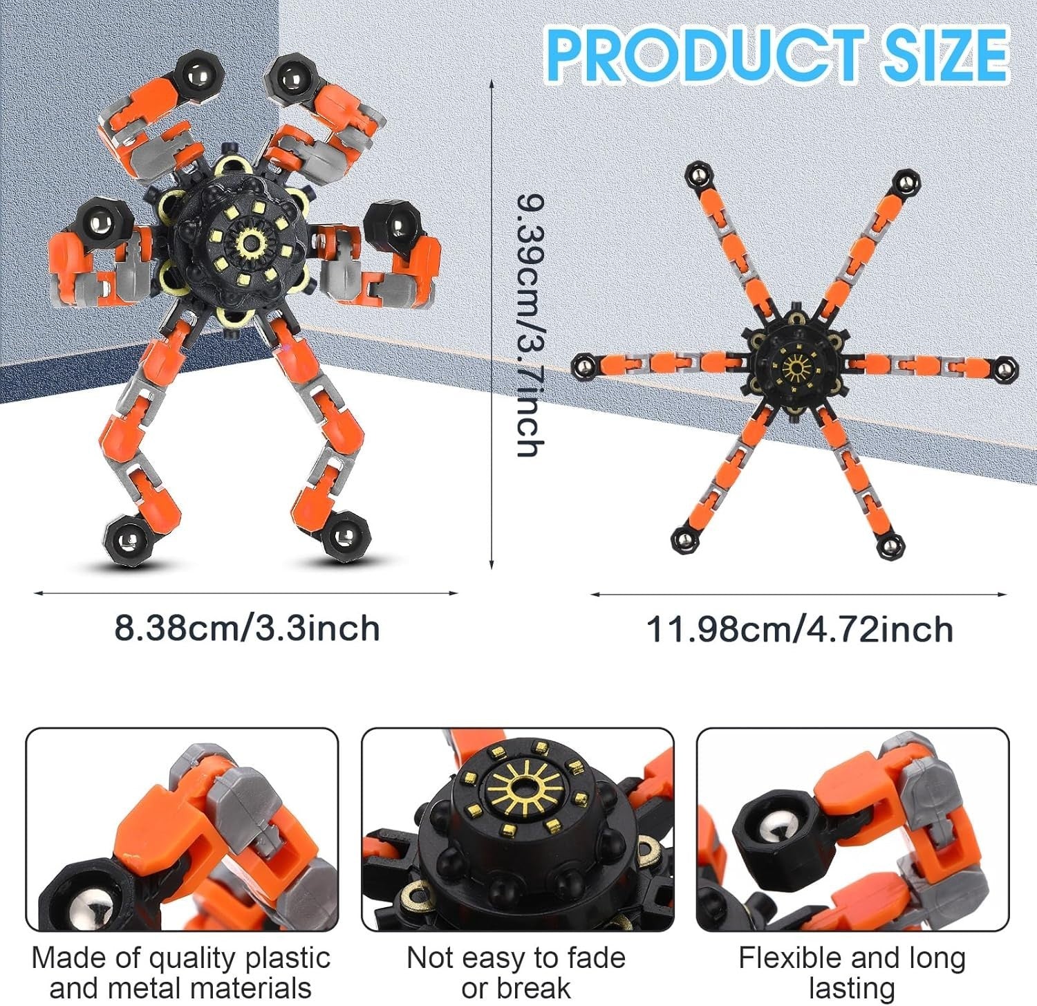 40PCS Transformable Chain Robot Fidget Toys Stress Relief Party Favors