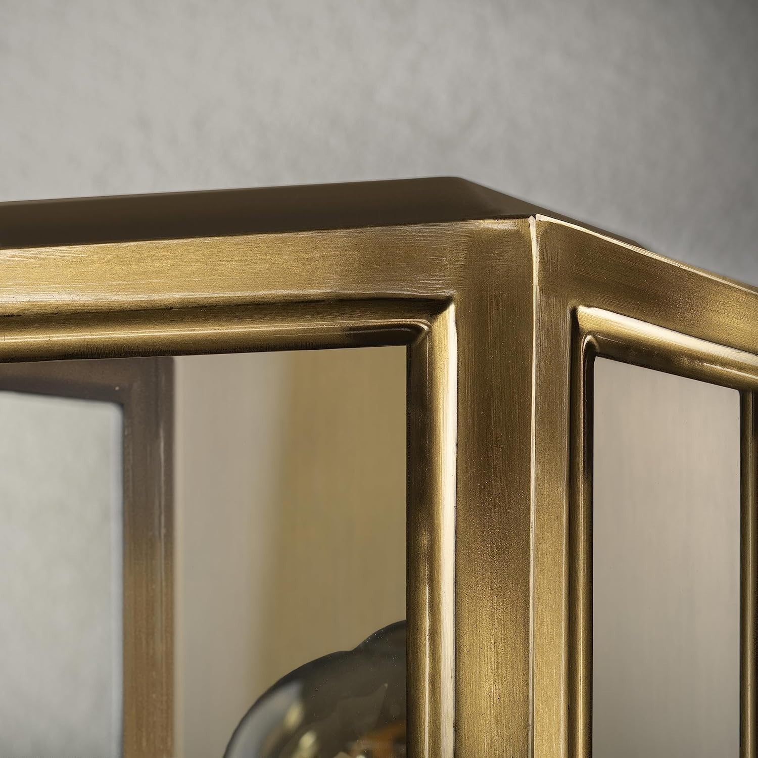 Outdoor Wall Light Brass Lantern Clear Glass Weatherproof Modern Fixture