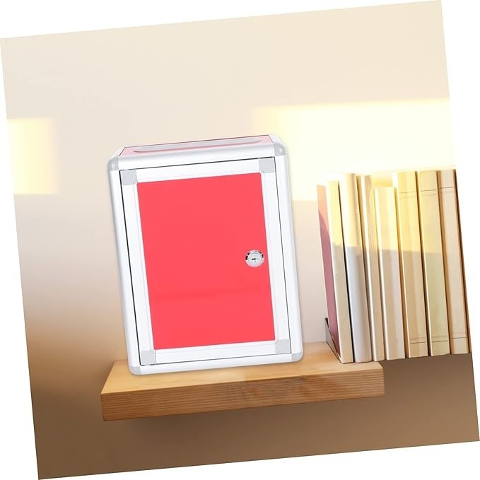 Lockable Wall Mount Mailbox Suggestion Box Aluminium Secure Post Holder 28.5cm