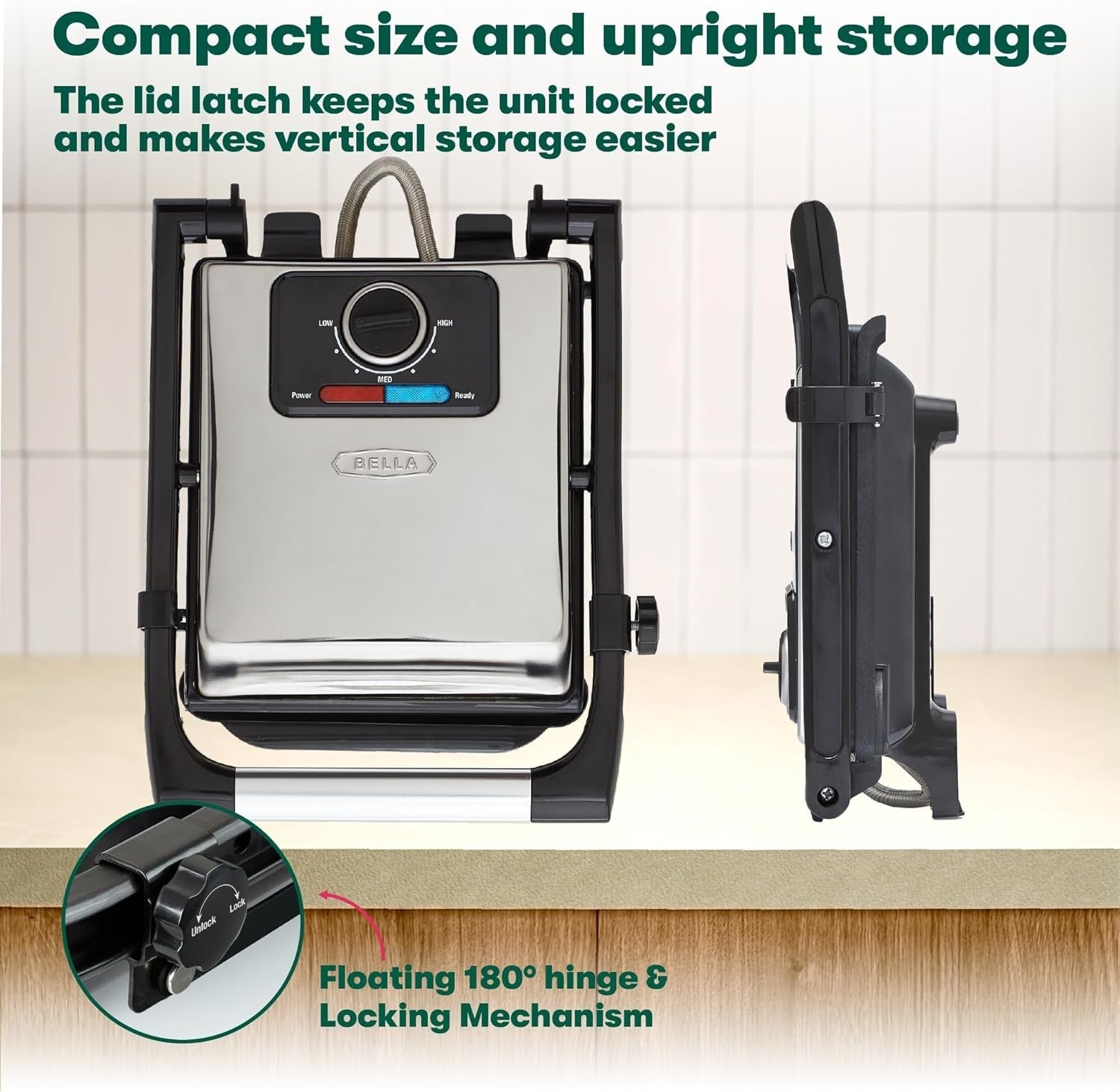 Panini Press Sandwich Maker & Electric Grill Nonstick Adjustable Lid
