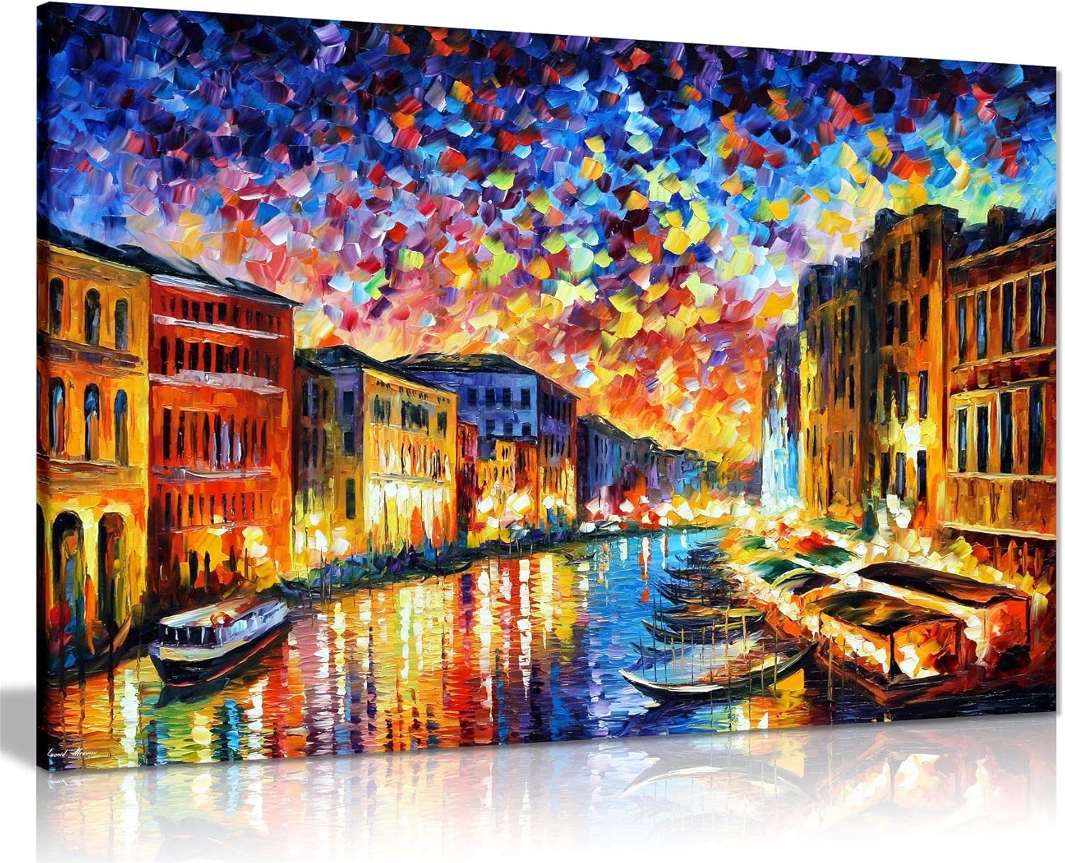 Large Venice Canal Canvas Wall Art Print Living Room Home Decor 18x12