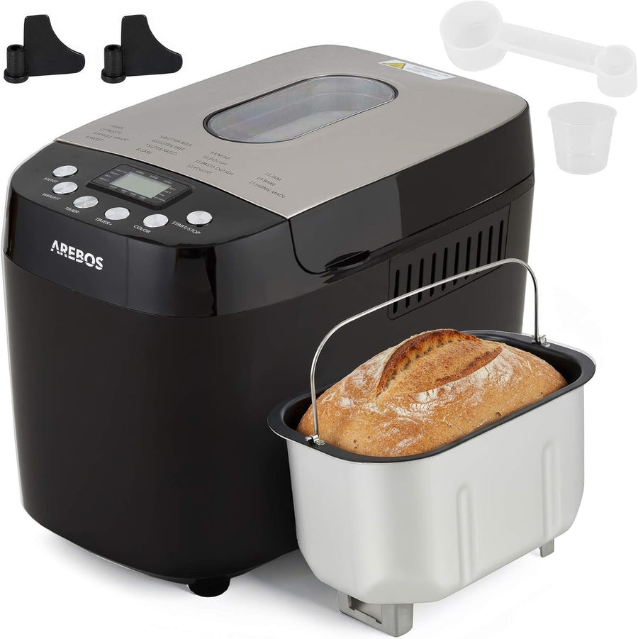 1500g Bread Maker 15 Programmes Timer LCD Display 3 Browning Levels