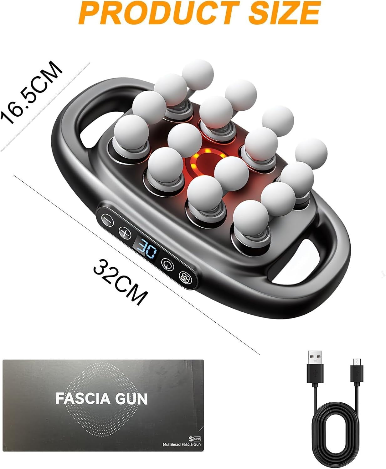 16 Head Deep Tissue Massage Gun Powerful Muscle Pain Relief Full Body