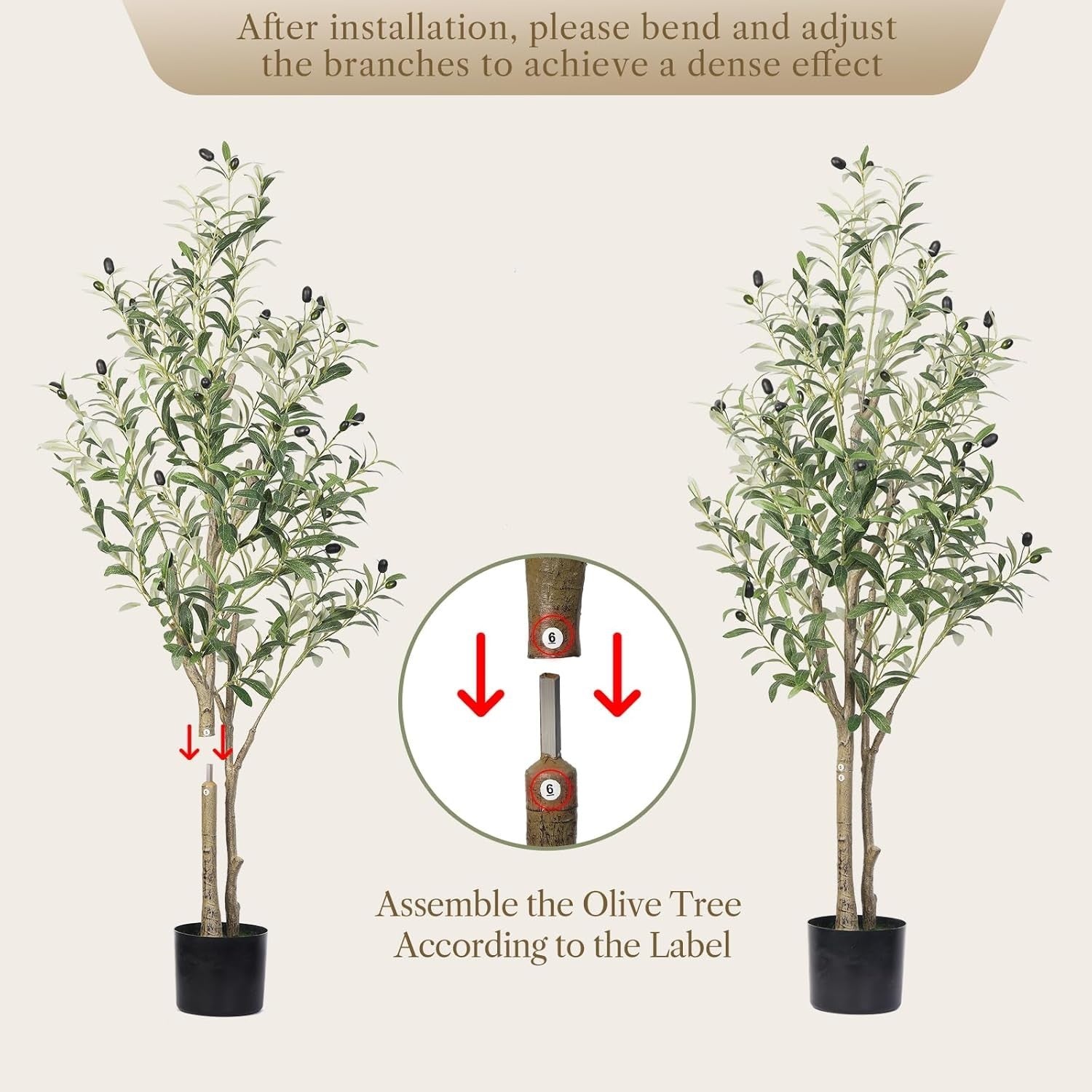 4ft Artificial Olive Tree with Pot Lifelike Leaves Indoor Outdoor Home Decor