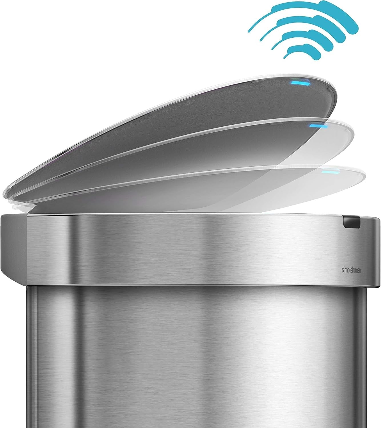 45L Semi Round Sensor Kitchen Bin Automatic Stainless Steel