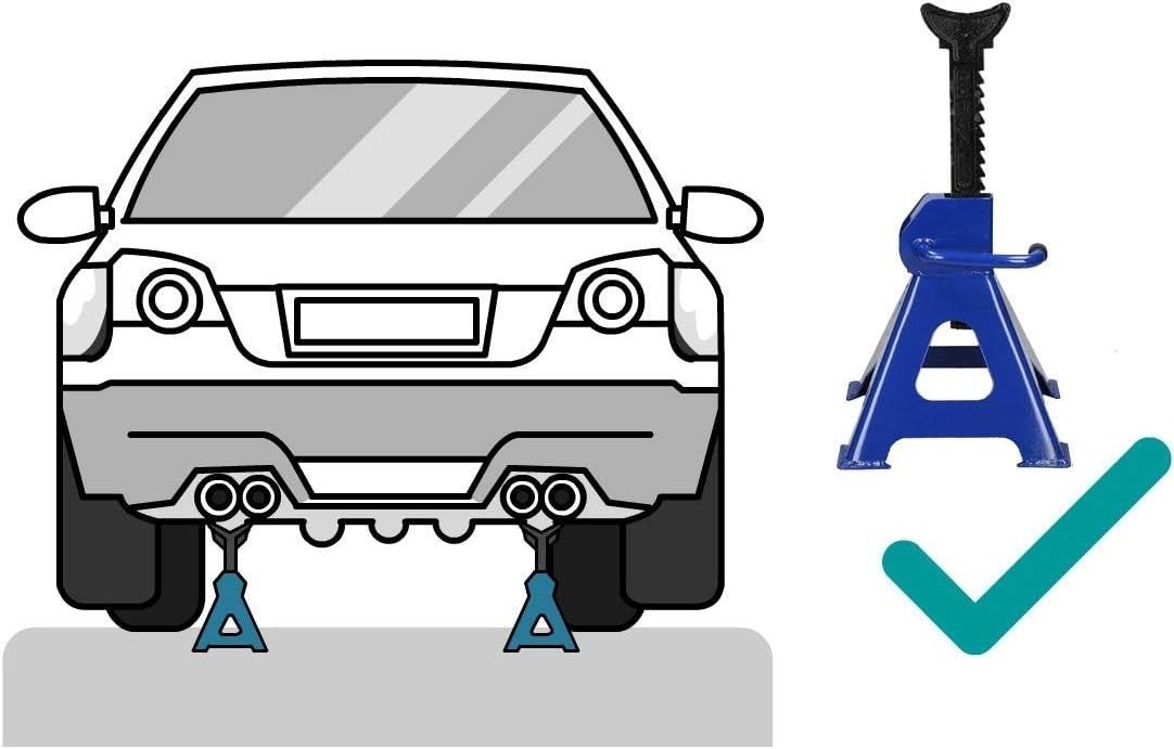 2 Ton Hydraulic Trolley Jack + 3 Ton Axle Stands Set Heavy Duty Car Lift Blue