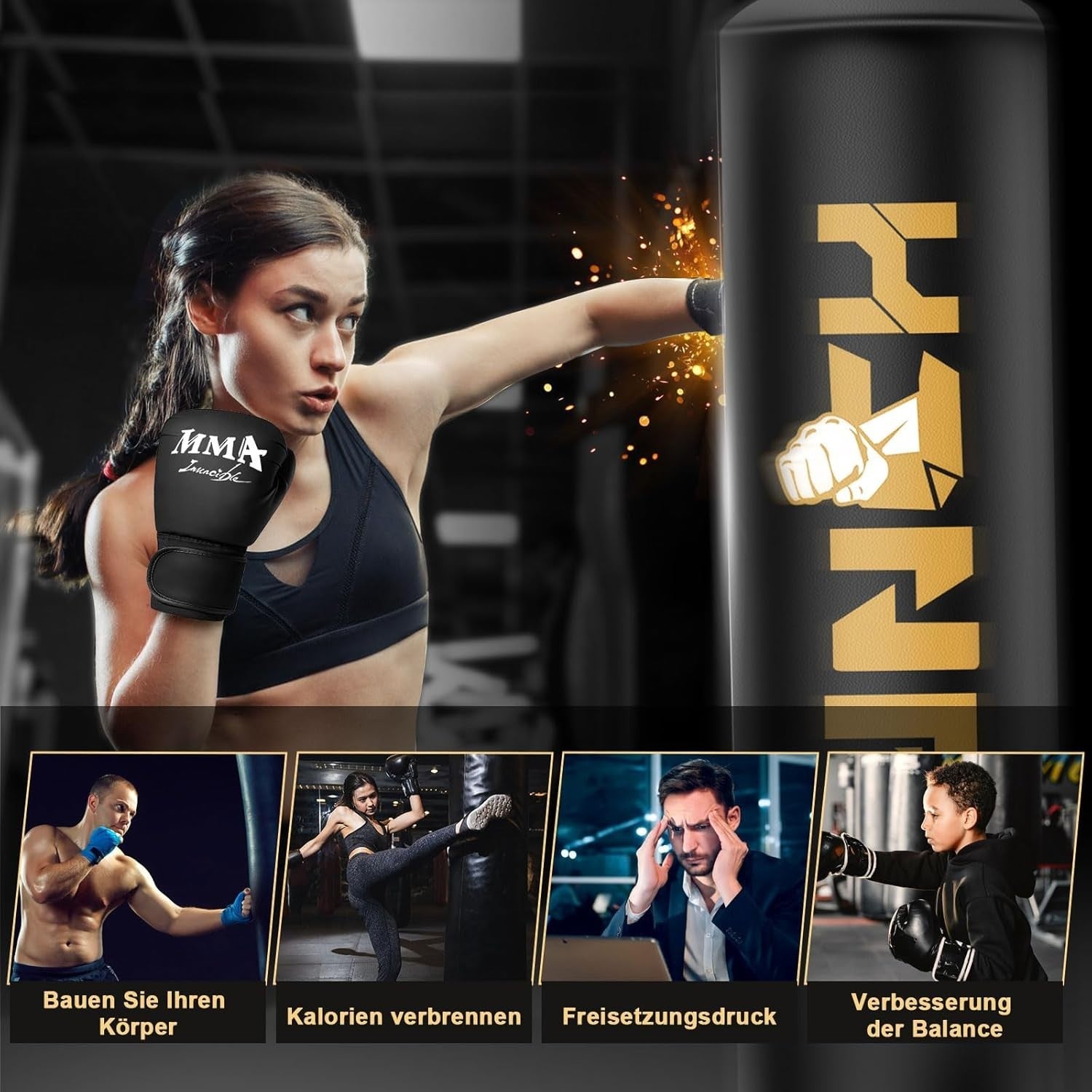175cm Free Standing Punch Bag Set Inflatable MMA Kickboxing Trainer