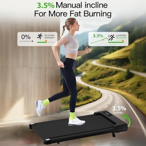 Under Desk Foldable Treadmill with Remote & Incline 1-8 km/h