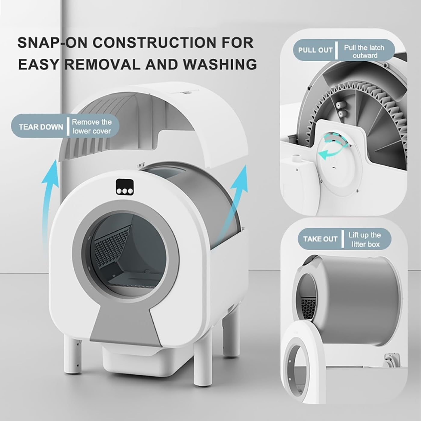 72L Self Cleaning Cat Litter Box WiFi APP Control Multi Cat Toilet