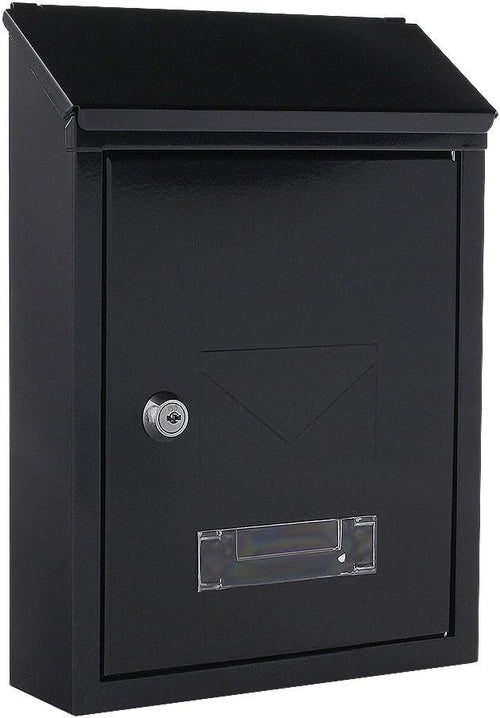 Secure Steel Wall Mailbox Lockable Double Entry Anthracite Post Box with Keys