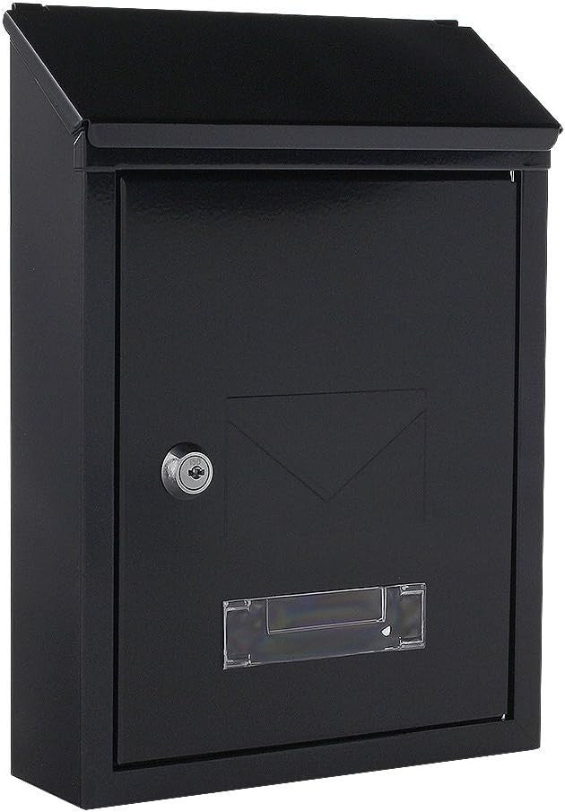 Secure Steel Wall Mailbox Lockable Double Entry Anthracite Post Box with Keys