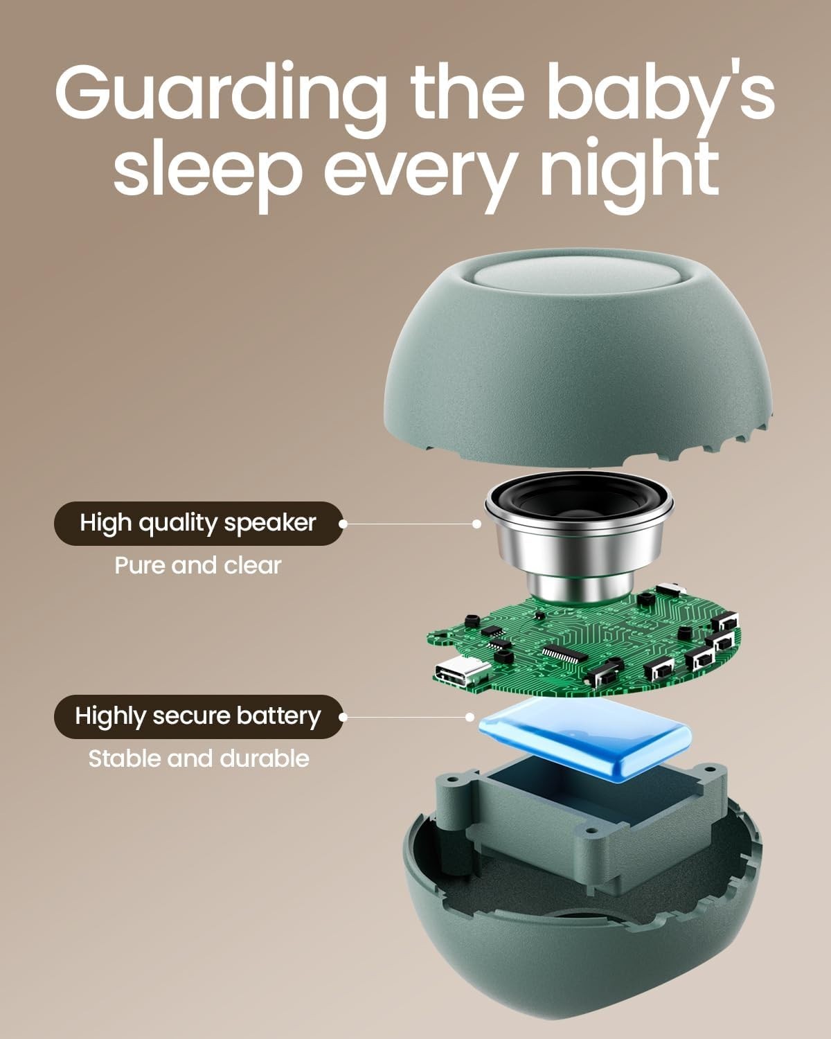 Portable White Noise Machine Baby Sleep Soothing Sound Bluetooth